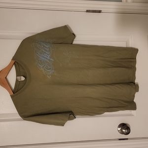 T-SHIRT, Split, Large Boys. Green with blue letters. B-11